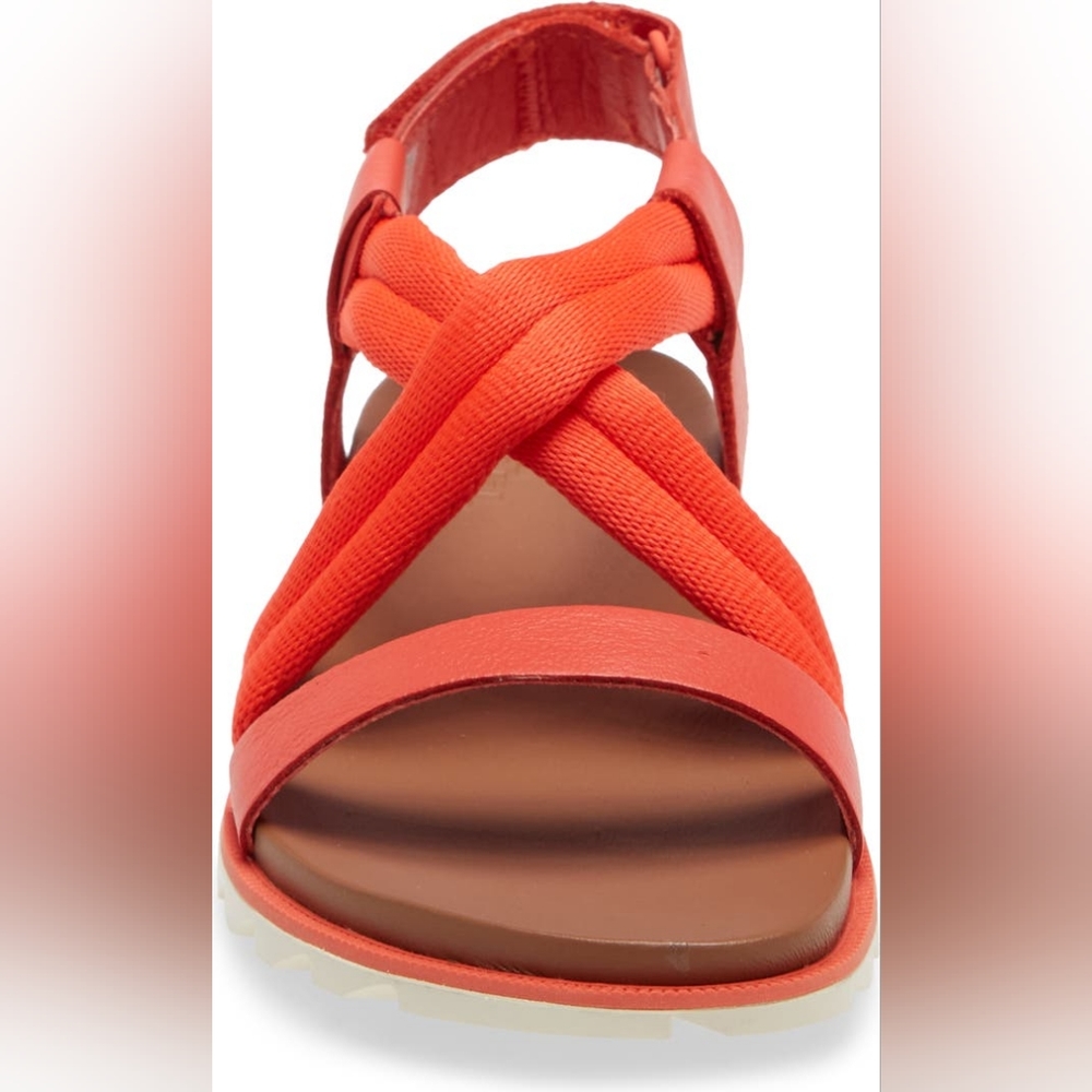 Sorel Leather Sandals Roaming Decon 6 Red Pink Coral